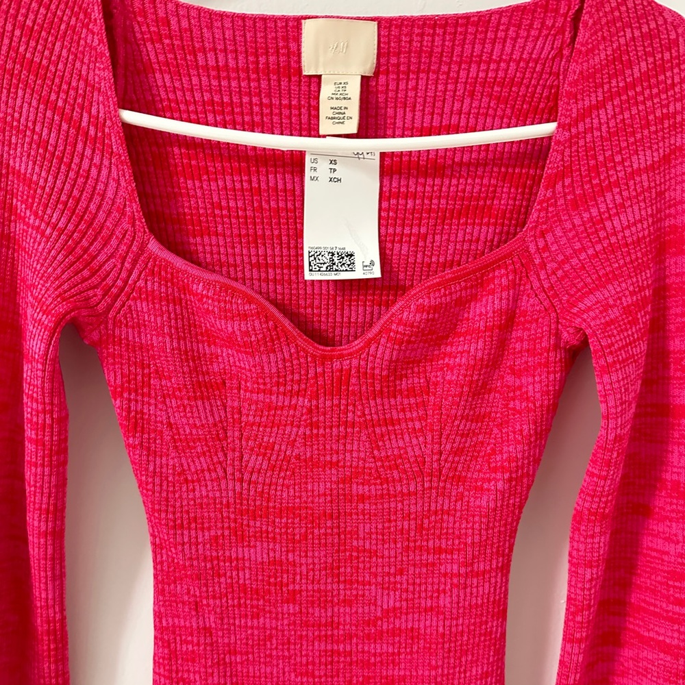 Pink Ribbed/Sweater Top